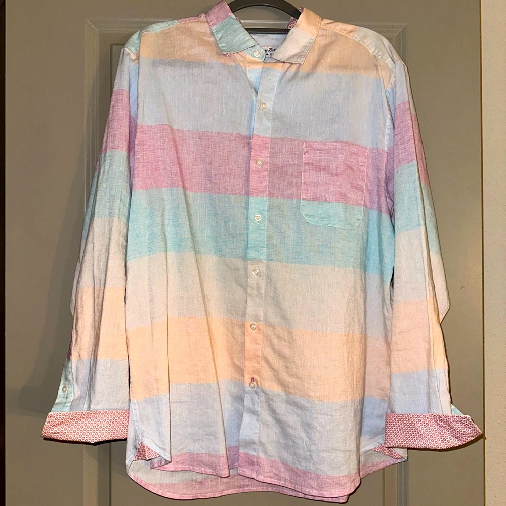 Tommy Bahama plaid linen dress shirt